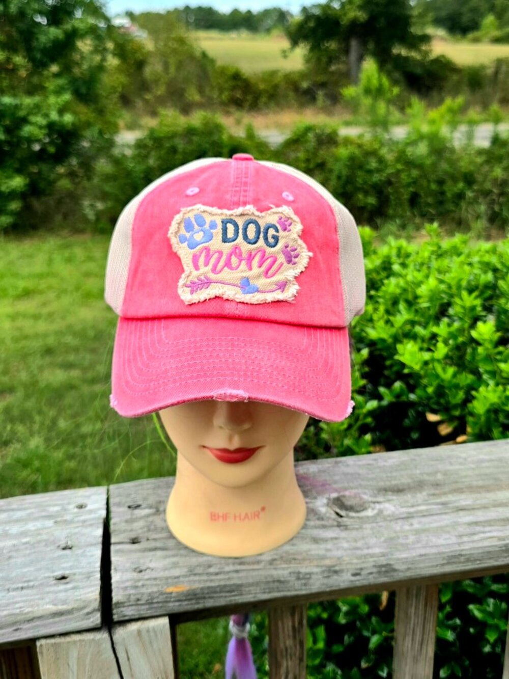 Ladies Pink Dog Mom Trucker Hat new no tags